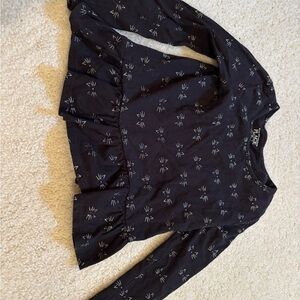 The Children's Place Black Cat Patterned Blouse
